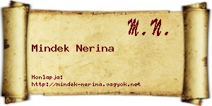 Mindek Nerina névjegykártya
